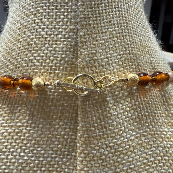 Multi Stone and Art Glass Necklace Citrine, Tigers Eye Crystal and Glass - Picture 4 of 4